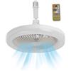 FOCCAR Ventilatore da soffitto con luce, ventilatore a LED con telecomando - Ventilatore da soffitto dimmerabile a 3 colori, velocità del vento a 3 velocità, temporizzazione, con 3 pale per sala studio