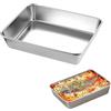 LuminaryLair Teglie da Forno in Acciaio Inox Profonda, 26 x 20 x 5cm Teglia | Forno Rettangolare Inox, lucida Teglia da in Puro Acciaio, per Torte, Brownie, Cottura, Cucina, Pane, Biscotti