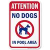 Biopracess New Sign Attenzione - No Dog in Pool Area Sign Targa in alluminio 20,3 x 30,5 cm