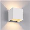 damastoreitalia Applique LED da Esterno Bianca attacco G9 IP65 Cubo Alluminio Fascio Regolabile Up Down Lampada Parete Moderna 10x10x10 cm Lampadina non inclusa Max 12W (1)
