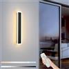 ZTWLEED Applique da Esterno LED Dimmerabile con Telecomando,8W 40CM | Lampada da Parete Lunga Nero 110-240V per Esterno,Ideale per Giardino Villa Balcone Terrazzo Cortile Ingresso Portico