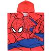 United Labels Marvel Spiderman - Poncho da bagno per ragazzi, asciugamano per bambini, con cappuccio, 100% cotone, 50 x 100 cm, rosso/blu