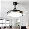 ZOMLBOF Lampadario Ventilatore con Telecomando,Reversibile,Timer,6 Velocità,Ventilatore da Soffitto con Luce Pale Retrattili,Camere da Letto,Soggiorni e Cucine Dimmerabile LED Ventilatore Soffitto