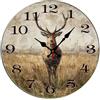 Horienteeon Orologio da parete con cervo in una foresta alce, in legno, decorativo, silenzioso, senza ticchettio, funzionamento a batteria, rustico, da cucina, per soggiorno, camera da letto, ufficio