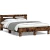 Festnight Giroletto con Testiera e LED Rovere Fumo 120x200 cm, Struttura Letto, Giroletto, Telaio Letto Matrimoniale, Letti Singoli, Letto Una Piazza E Mezzo, Letto Singolo