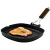 Zanetti, Bistecchiera 28 x 28 cm, Piastra grill in Alluminio Pressofuso ad Alto Spessore, Piastra Grill adatta ai Piani ad Induzione, Manico Pieghevole