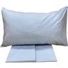 Mirabello Carrara Mirabello completo lenzuola due piazze in Puro Percalle di Cotone 100% art. Aspen (Azzurro U14)