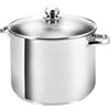 KOPF Pentola grande induzione Grandis, 30 cm, 15 L, argento, acciaio inox | Casseruola incl. coperchio in vetro | con pratico bordo versatore | per piani cottura | adatta per forno e lavastoviglie