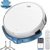 Yigars 2026 Robot Aspirapolvere Lavapavimenti 2in1 Spazza, Aspira, Robot Aspirapolvere con Fino a 5500Pa 7,8cm Ultra Sottile App/Alexa Ideale per Pulizia Domestica/Peli Animali-White