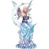 Figuren Shop GmbH Figura elfo custode dei sogni sulla luna, 34 cm, gufo, nuvole, stelle, fata, decorazione fantasia