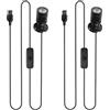 GOMETY 2 mini faretti a LED, 5 V, 3 W, USB, orientabili a 360°, in alluminio, per corridoio, gioielli, vetrine, gallerie, luce bianca calda, 3000 K
