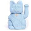 Diminuto Cielo Maneki Neko Gatto Portafortuna Giapponese con Zampa Mobile Figurina Dipinta a Mano Decorazione Casa Ufficio Ingresso Idea Regalo Fortuna Prosperità Felicità Feng Shui (BLU CHIARO, L (12x9x18cm))