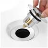 Laphontab Tappo per lavandino, tappo di scarico pop-up, in acciaio inox per fori di scarico da 25 - 38 mm, tappo anti-intasamento con filtro di scarico, tappo per lavello, 1 confezione