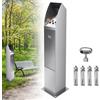 Poweka Posacenere da Pavimento per Esterni, Posacenere da Terra in Acciaio Inox per Patio Hotel Caffè Uffici Ristoranti Bar da Poweka（Argento）