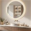 A ARTFORMA Specchio Bagno Moderno LED Rotondo 80 cm - Specchio Bagno con Luce LED | Anti-Appannamento | Comando Touch | Specchio moderno da parete - Oro Spazzolato