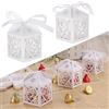 Fentar 50 pz Fete Faveur Scatola per confetti (5 x 5 x 7 cm) Tagliato Laser Dragee Bianco Scatola Candy per confettini, Decorazione Matrimonio per gli ospiti