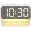 Rizeola Sveglia Digitale, LED Sveglia da Comodino con Luce, Orologio Digitale da Comodino/Scrivania, Alimentazione a Rete/Batteria, Luminosità Regolabile, Funzione Snooze