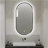 DQRMVV Specchio Da Bagno Ovale A LED, Specchio Per Il Trucco A 3 Temperature Di Colore, Specchio Illuminato Retroilluminato, Specchio Da Parete Con Cornice In Lega Di Alluminio(Size:40x80cm,Color:Nero)
