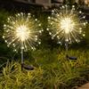 Yomistar Luci Solari Esterno 2 Pezzi 150 LED Luce da Fuochi d'artificio Energia Solare, IP65 Impermeabile Lucine Solari 8 Modalità Decorazioni Giardino per Prato Cortile - Bianco Caldo
