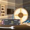 KSIBNW Striscia LED COB 5M, 24V Autoadesiva Strip Luci Bianco Naturale 4000K Dimmerabile Strisce LED Larghezza 8mm con Dimmerabile Trasformatore 24V 100W e Cavo di Alimentazione per Cucina TV Camera