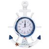 Alide Orologio con ancora in stile mediterraneo, orologi da esterno, orologio da parete con ancora nautica, volante di nave, rete da pesca, per decorazioni a tema spiaggia e mare