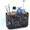 PARKMANI Portaspazzolino elettrico per bagno, portaspazzolino e dentifricio, staccabile, con drenaggio, per famiglia, bambini (marmo nero, grande)