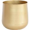 Générique Vaso in metallo dorato, elegante finitura spazzolata, vaso decorativo per piante interne, decorazione da tavolo, ufficio, oro, fiore