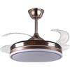 BEL AIR HOME - Ventilatore da soffitto ASGARD - Motore DC silenzioso - Pale pieghevoli 108 cm - Luce LED 36 W 3 temperature - Telecomando - Modalità Inverno - Bianco (Cuoio)