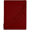 HUNTER BEDDING Lenzuolo con angoli king size in 100% puro cotone a fibra lunga a 400 fili, 1 lenzuolo con angoli da 160 x 200 cm, trama rasatello, profondità 40 cm (bordeaux)