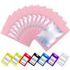 Rimiko 100 Pezzi Sacchetti di Alluminio con Finestra, Bustine in Mylar con Zip, Buste Ermetica a Chiusura per Alimenti e l'Imballaggio (Rosa,7x10cm)