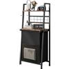 Fuyoula Cesto per la biancheria con 2 Ripiani, Rimovibile, Cesto per Lavanderia con Supporto e Ganci Laterali per Bagno e Camera da Letto (Nero, 42 * 28 * 112CM)