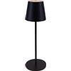 MAJESTIC AGATA - Lampada da tavolo LED senza fili ricaricabile, Lunga durata, Dimmer Touch, Luce Calda-Naturale-Fredda, per interni ed esterni IP54, H37cm, Nero