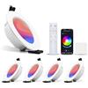 Großcat Faretti Led da Incasso per Cartongesso Alexa Wifi Bluetooth, RGBW 2700K a 6000K, Dimmerabili App Controllo, 7W, alluminio, faretti da incasso con gateway intelligente e telecomando, 4pcs