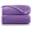 DecoKing Coperta Plaid Pile 170x210 cm per Letto una Piazza e Mezza Calda Accogliente e Spessa in Morbido Velluto Stile Scandinavo Per Letto Divano Sedia Tutte le Stagioni Viola Henry