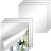 ASSRECT 30 x 30 cm Specchio da Parete Autoadesivo 6 Pezzi Acrilico Specchio Non Vetro Grande Specchio Adesivo da Parete Senza Cornice Specchi Decorativi da Parete per Armadio, Muro, Bagno