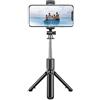 MoSundi Monopiede portatile flessibile a 360 gradi per action camera con telecomando wireless, materiale in lega, treppiede compatto da viaggio, nero