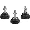 Quiclume Piedino in gomma per treppiede telescopico con filettatura da 3/8 per montaggio su gambe standard da 3/8 e attrezzature di supporto per fotocamera (3 pezzi)