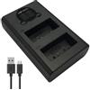 Dot.Foto NP-W126, NP-W126s Doppio Caricabatterie USB LCD per Fujifilm X100F, X100V, X100VI, X-T3, X-T2, X-T1, X-T100, X-T200, X-T50, X-T30 II, X-T30 III X-T30, X-M5, X-Pro2