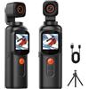 IDAMAKON Fotocamera per il corpo 4K, portatile, con rotazione a 340°, display a colori da 1,3 pollici, mini fotocamera per il corpo con Wi-Fi, impermeabile IP65, per ciclismo, sicurezza, vlogging e sport