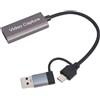 Yusat Scheda di Acquisizione Video, USB e Tipo C per la Registrazione in Streaming di Giochi a Bassa Latenza con Supporto 'interfaccia Multimediale HD per OBS XSplit Twitch