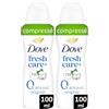 DOVE - Deodorante da donna originale Zinc Protect - Spray compresso - 0% alcool - 72 ore di protezione antiodori, 100 ml (Confezione da 2)