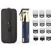 BaByliss Super-X - Tagliacapelli in metallo, al litio, senza fili, lame in acciaio giapponese progettate con precisione, kit per la cura dei capelli, regalo per uomo (oro/blu)