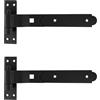 Merriway BH06851 - Cerniere resistenti per cancelli, con collo a gomito, 300 mm, confezione da 2, 30,5 cm, colore: Nero