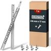 HELPMATE Guide per cassetti, 17 mm, lunghezza 246 mm, 1 paio di 2 pezzi, estraibili a sfere, per cassetti, estraibili parziali, in acciaio zincato, argento, con materiale di fissaggio incluso