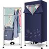 FQMYLTYN Stendibiancheria Elettrica, 3 Livelli Stendibiancheria Riscaldata in Piedi Stendibiancheria Riscaldata Mobile, Riscaldamento a Temperatura Costante a 360°, Funzionamento Silenzioso - 70x45x165cm (Col