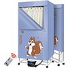 FQMYLTYN Asciugabiancheria Elettrica Pieghevole con Telecomando, Asciugatrice Portatile Riscaldata per Appartamento a Risparmio Energetico (anione) Timer Automatico Digitale, Capacità di Carico 50 Kg (Color :