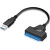 EasyULT Cavo Dati da SATA to USB, Adattatore da USB 3.0 a SATA per HDD e SSD da 2,5 Pollici, Supporta UASP, per Windows XP/Vista/7/8/10 e Mac OS ECC