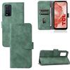 Generico Custodia Compatibile con TCL 205 / 4187D schermo display 6.22 COVER stand flip LIBRO gel PORTAFOGLIO Protezione antiurto case matte schermo magnetica eco pelle porta carte vano card verde