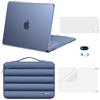 MOSISO Custodia 5 in 1 Compatibile con MacBook Neo 13 pollici 2026 A3404 con Chip A18 Pro, Cover Rigida Antigraffio con Borsa & Copritastiera & Proteggi Schermo & Copri Webcam, Indaco