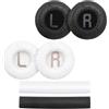 TAIHOBO 2 cuscinetti per cuffie JBL T450 T500 T510 T520 Tune 520BT 510BT 500BT 450BT E40BT, cuscinetti auricolari in memory foam da 70 mm e fascia da 125 mm, ergonomici, facili da installare (nero e bianco)